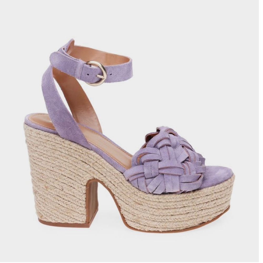 Marc Fisher Purple Suede Espadrille Platform Sandal